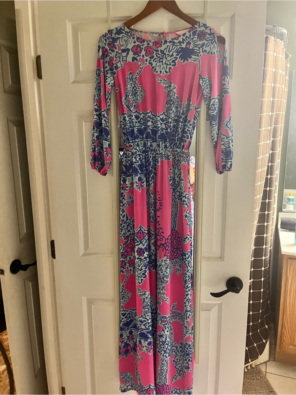 Lilly Pulitzer Pink and Blue Printed Maxi Dress